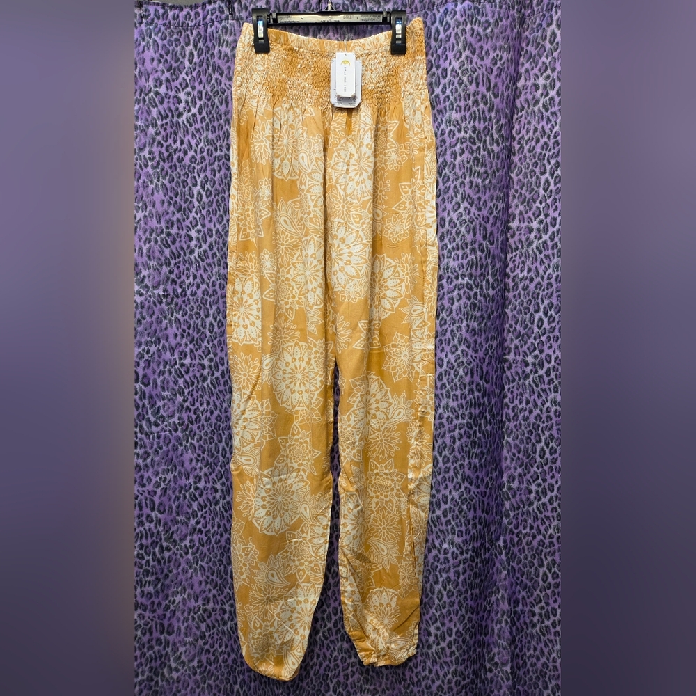 Floral Yellow Women's Havana Harem Pants Sz S/M New With Tags